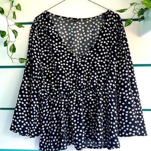 SHEIN Black and white floral shirt